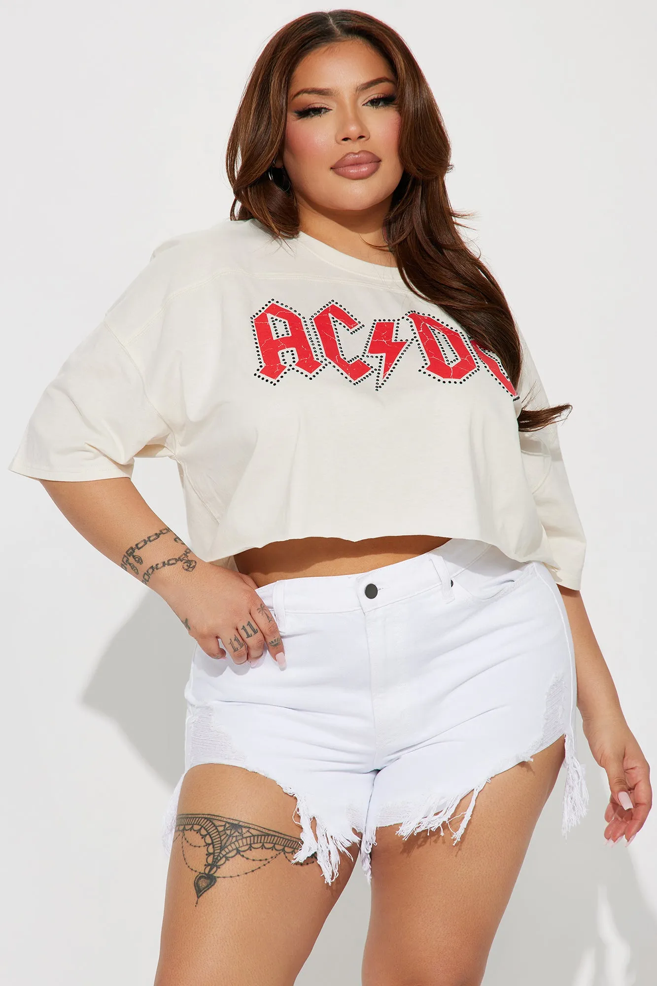 ACDC Cropped Tee - Off White
