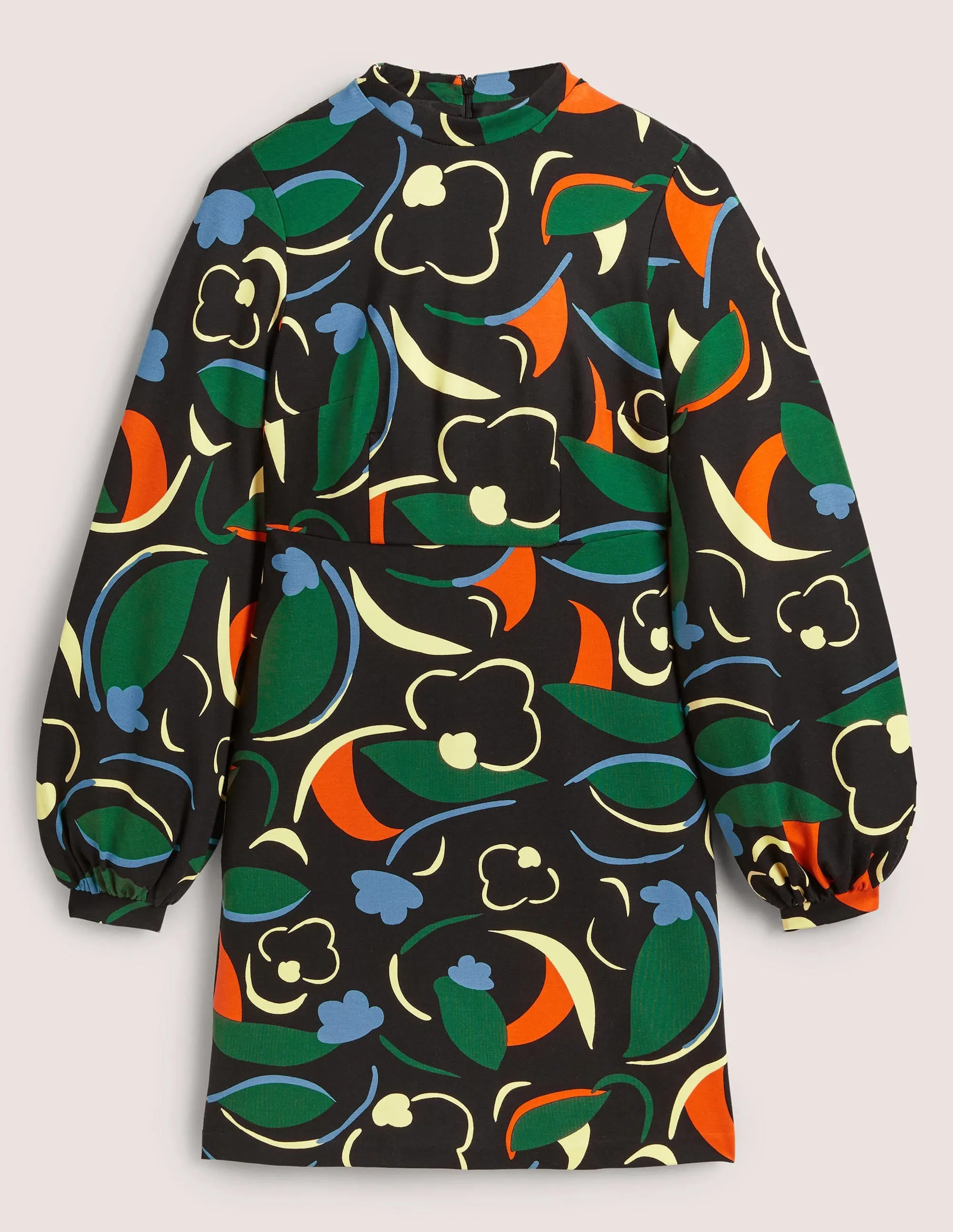 Blouson Jersey Mini Dress-Multi, Abstract Whirl