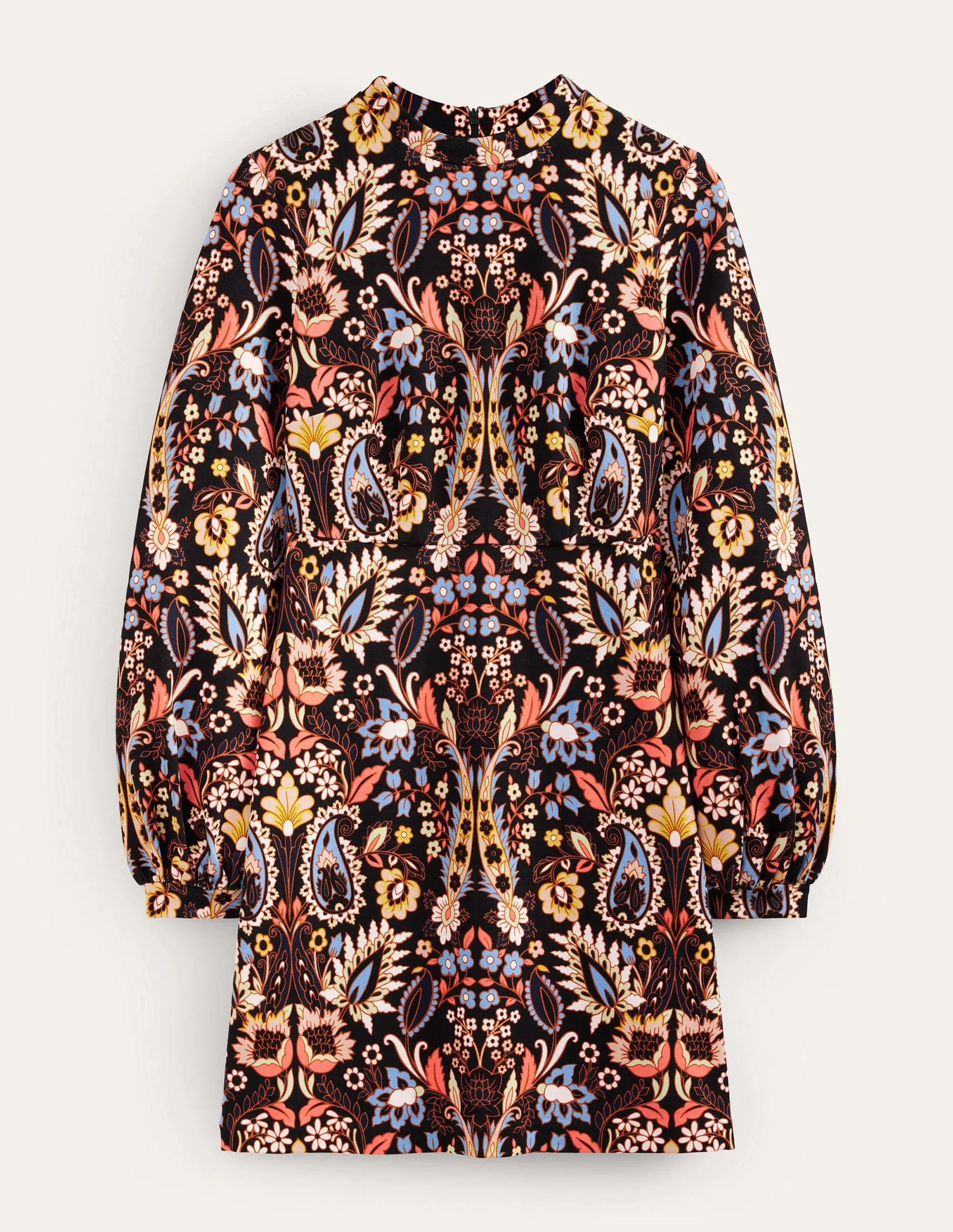 Blouson Jersey Mini Dress-Multi, Exotic Foliage