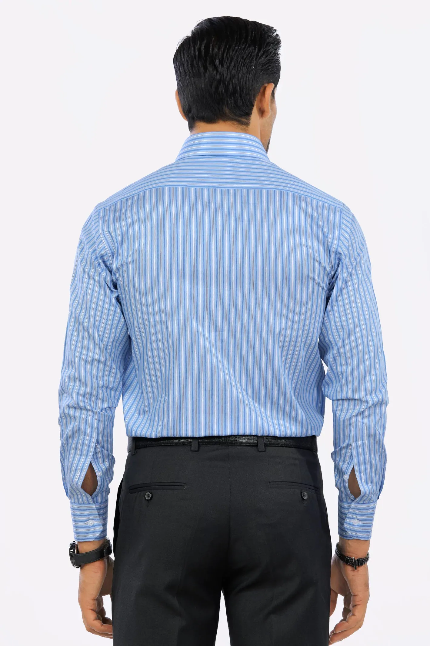 Blue Pencil Stripes Formal Shirt