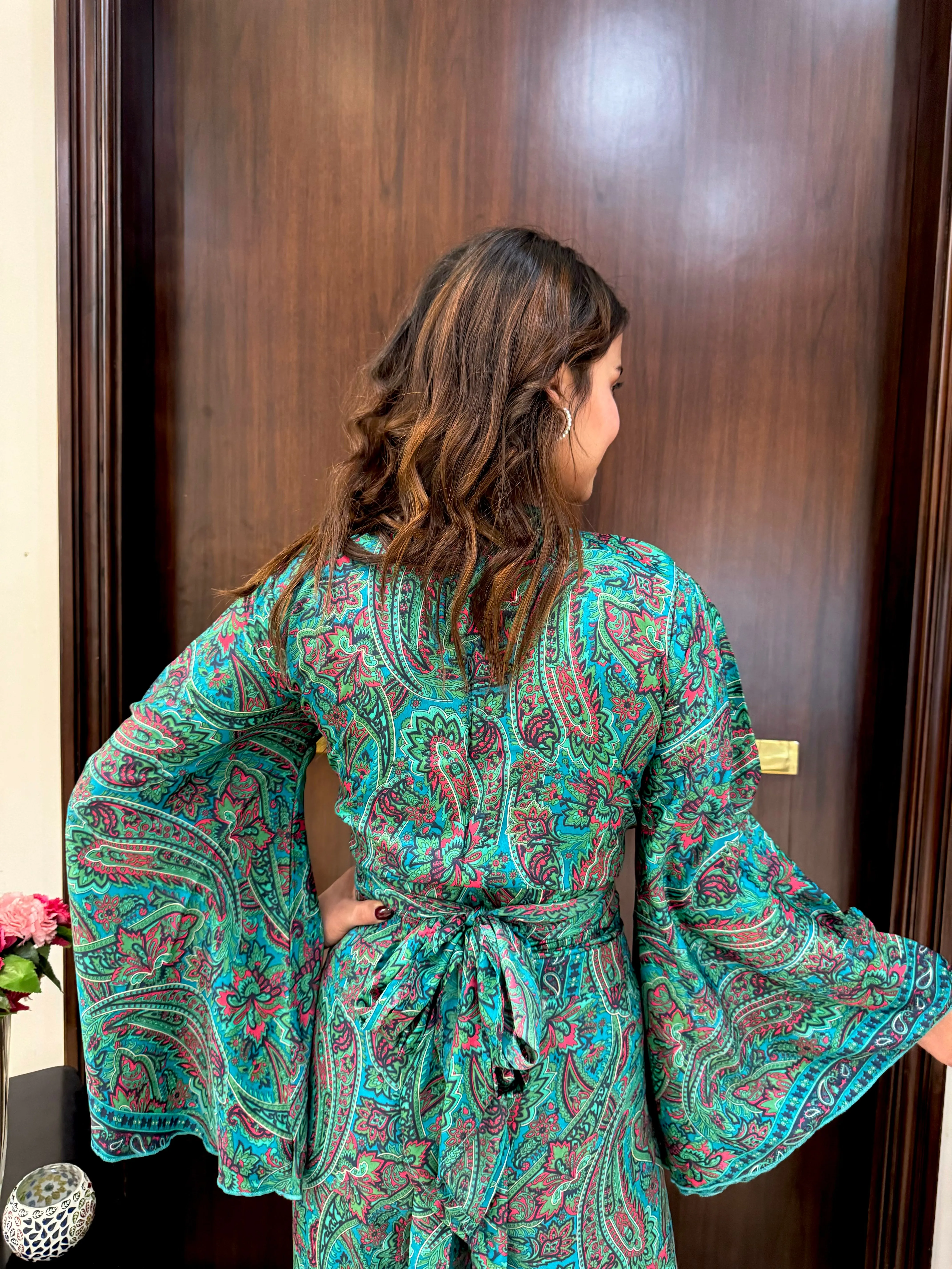 Boho Printed Wrap - Moss Majesty (TOP ONLY)