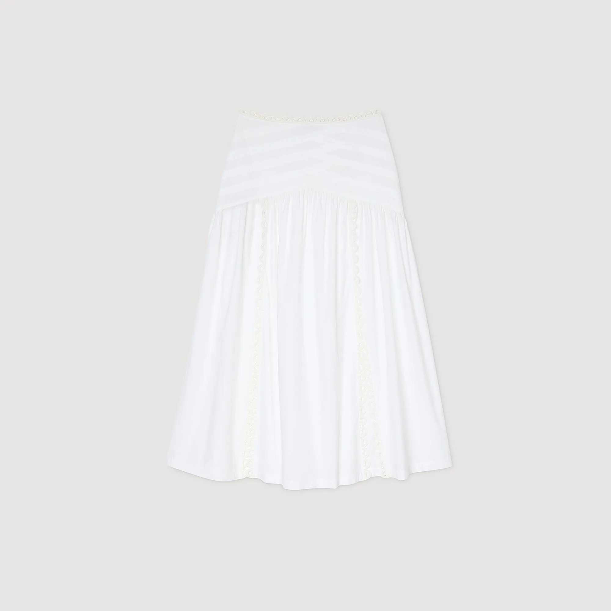 Chica Lace Embroidery Skirt White