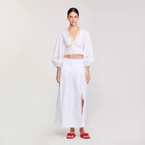 Chica Lace Embroidery Skirt White