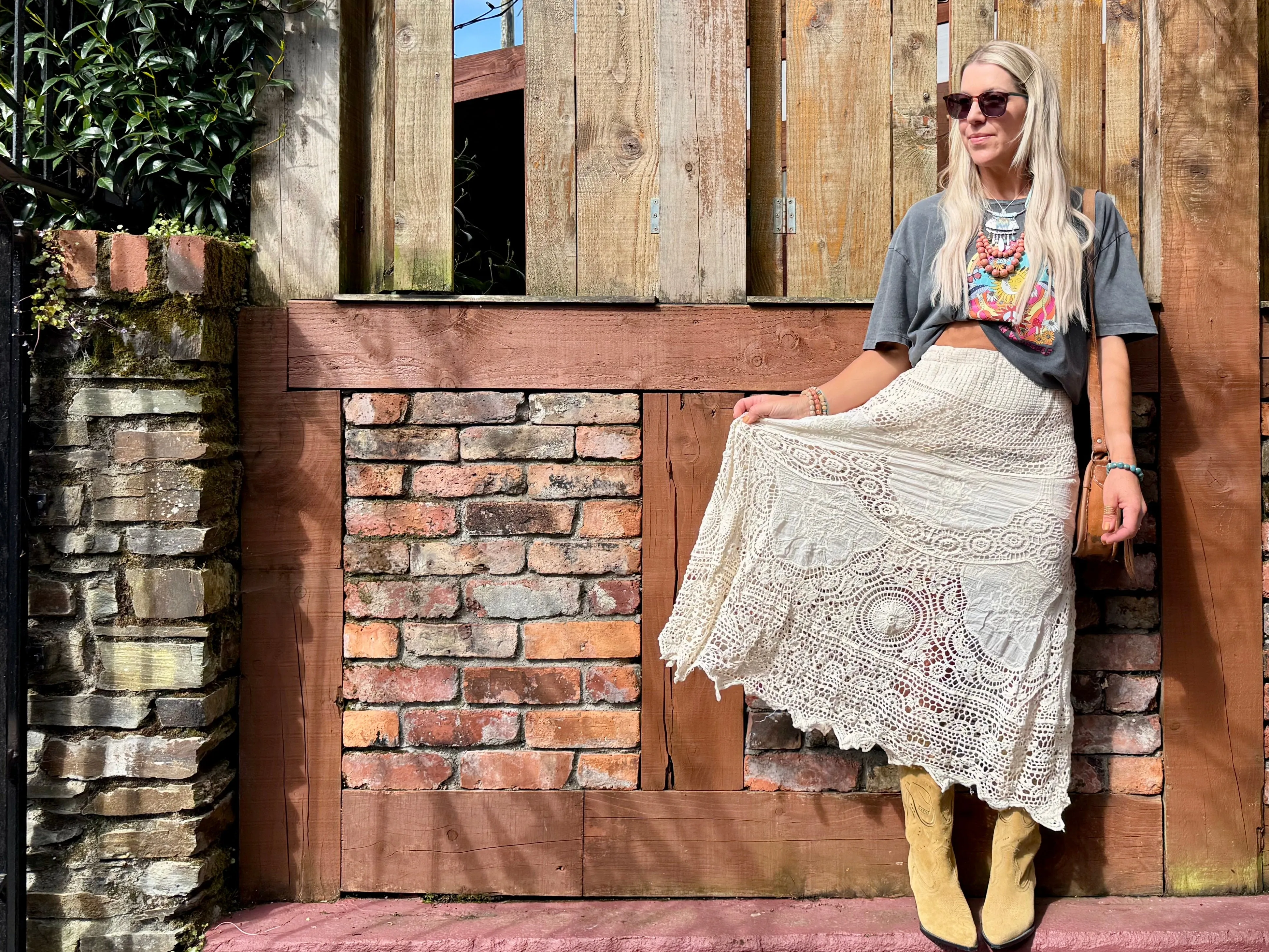 Crochet lace skirt