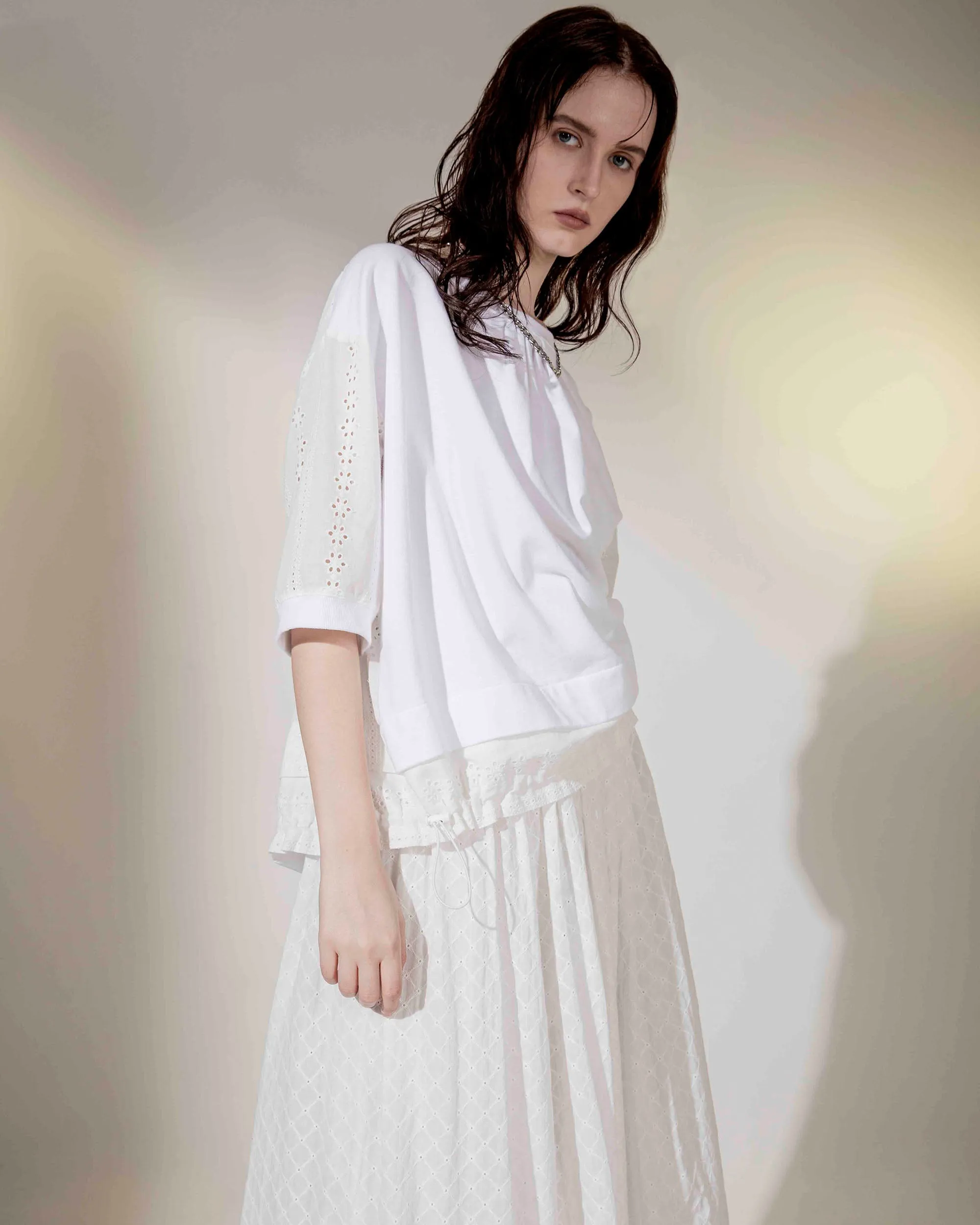 Cutwork Lace Flare Maxi Skirt