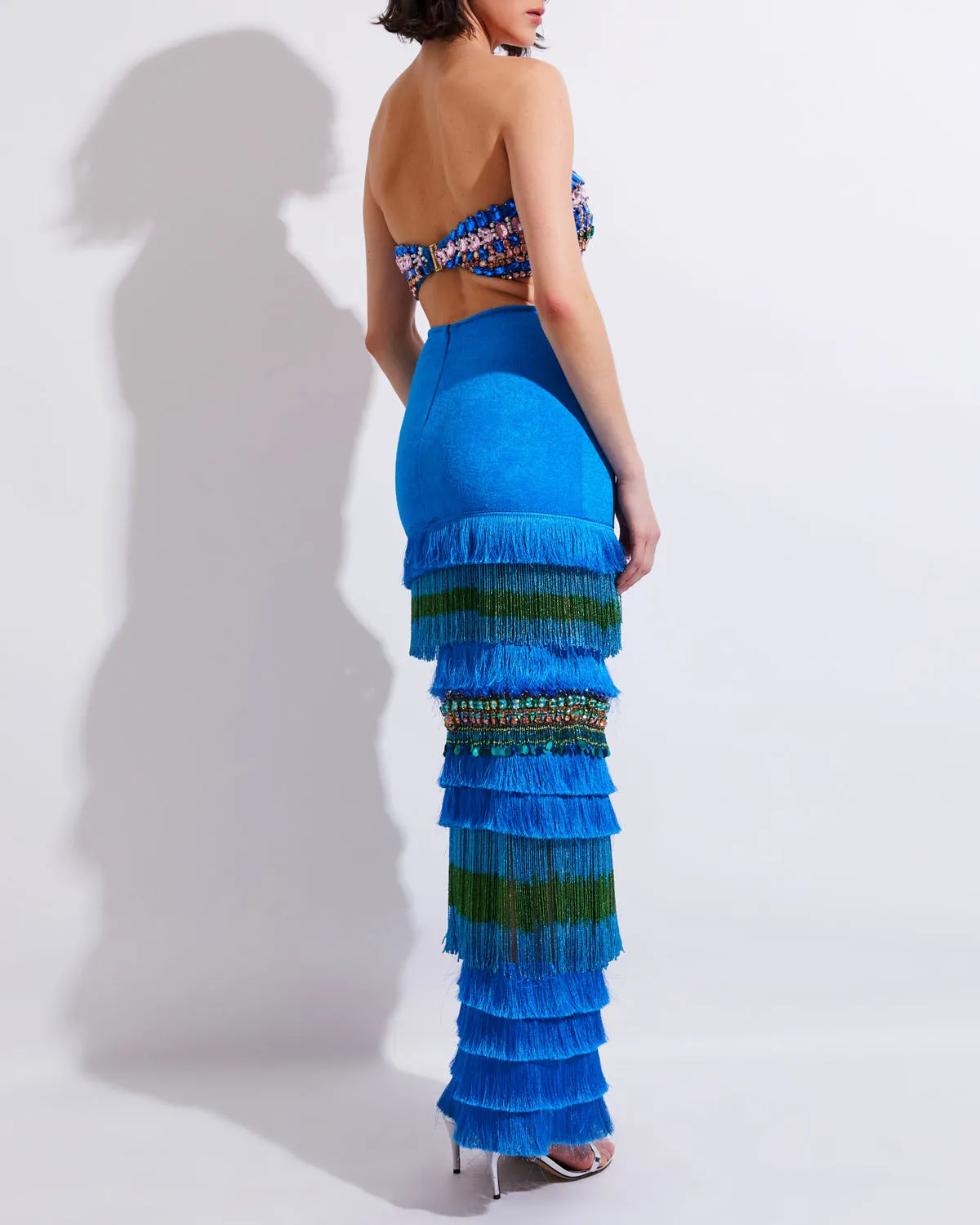 FULLY BEADED STRAPLESS TOP