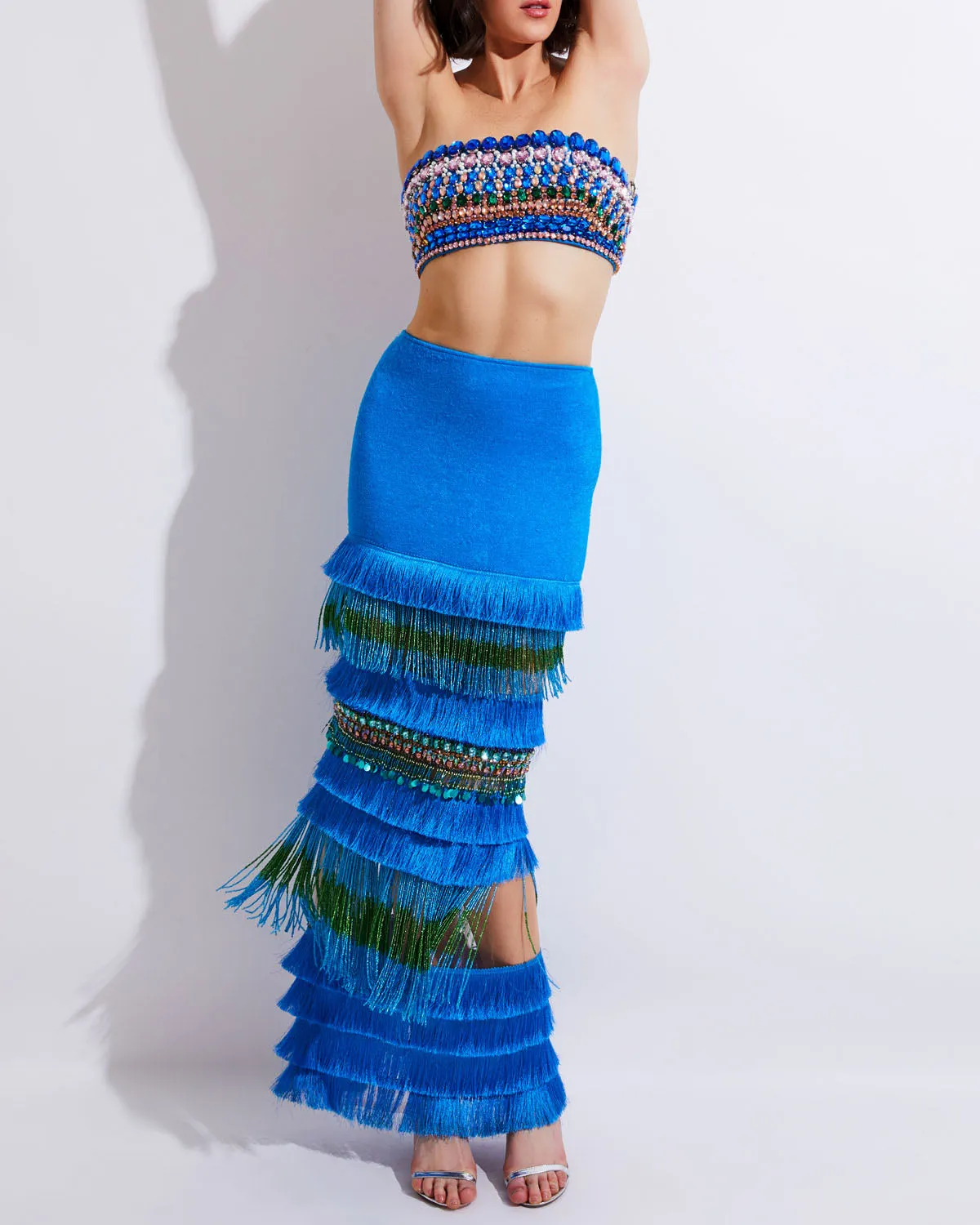 FULLY BEADED STRAPLESS TOP