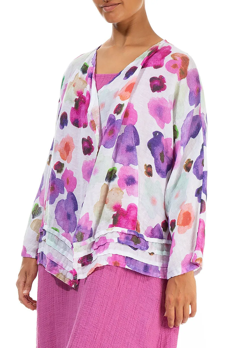 Open Blossom Gauze Linen Jacket