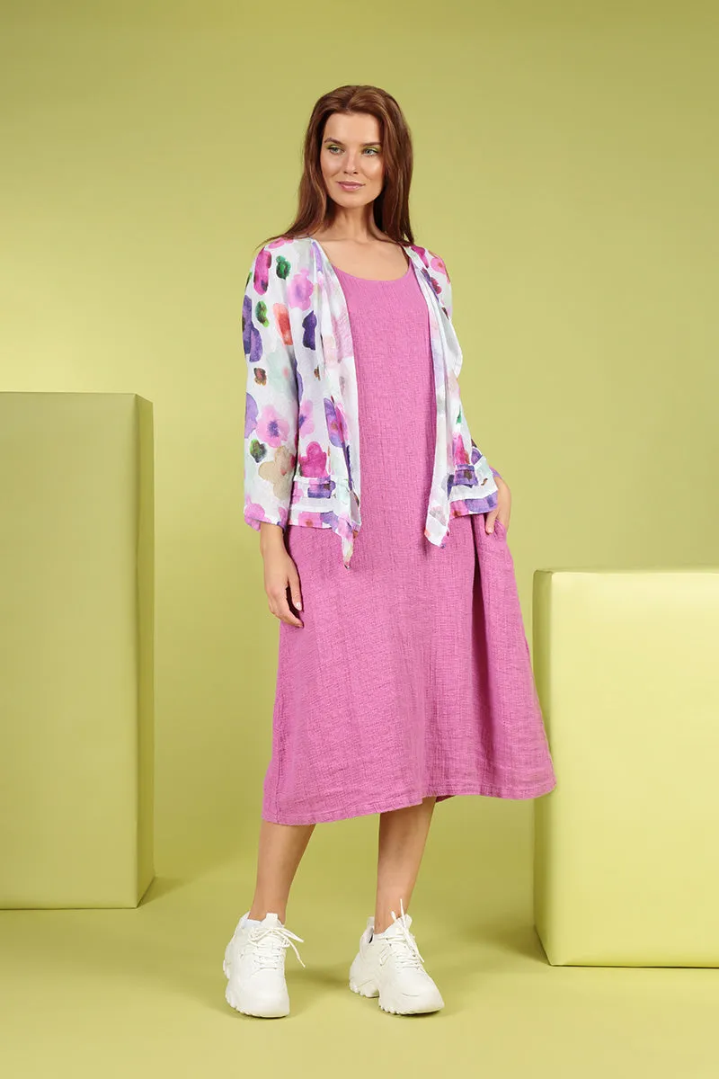 Open Blossom Gauze Linen Jacket