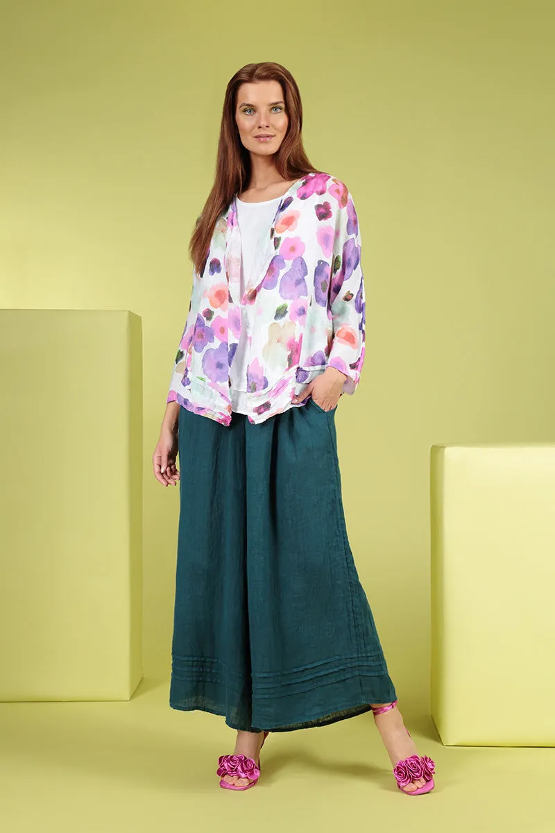 Open Blossom Gauze Linen Jacket