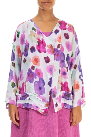 Open Blossom Gauze Linen Jacket