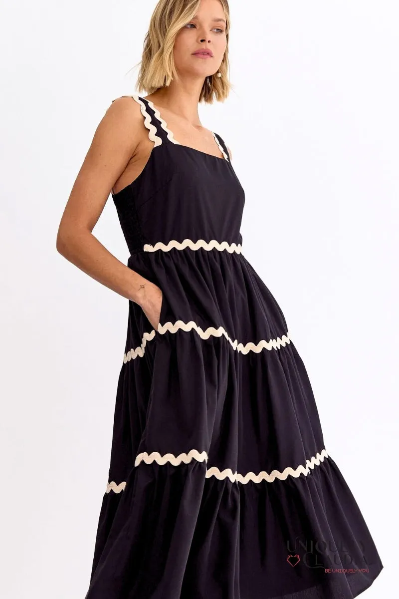Payton Ric-Rac Trim Sleeveless Maxi Dress
