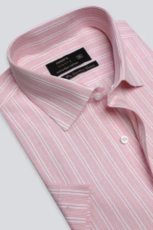 Pink Pencil Stripe Formal Shirt (Half Sleeves)