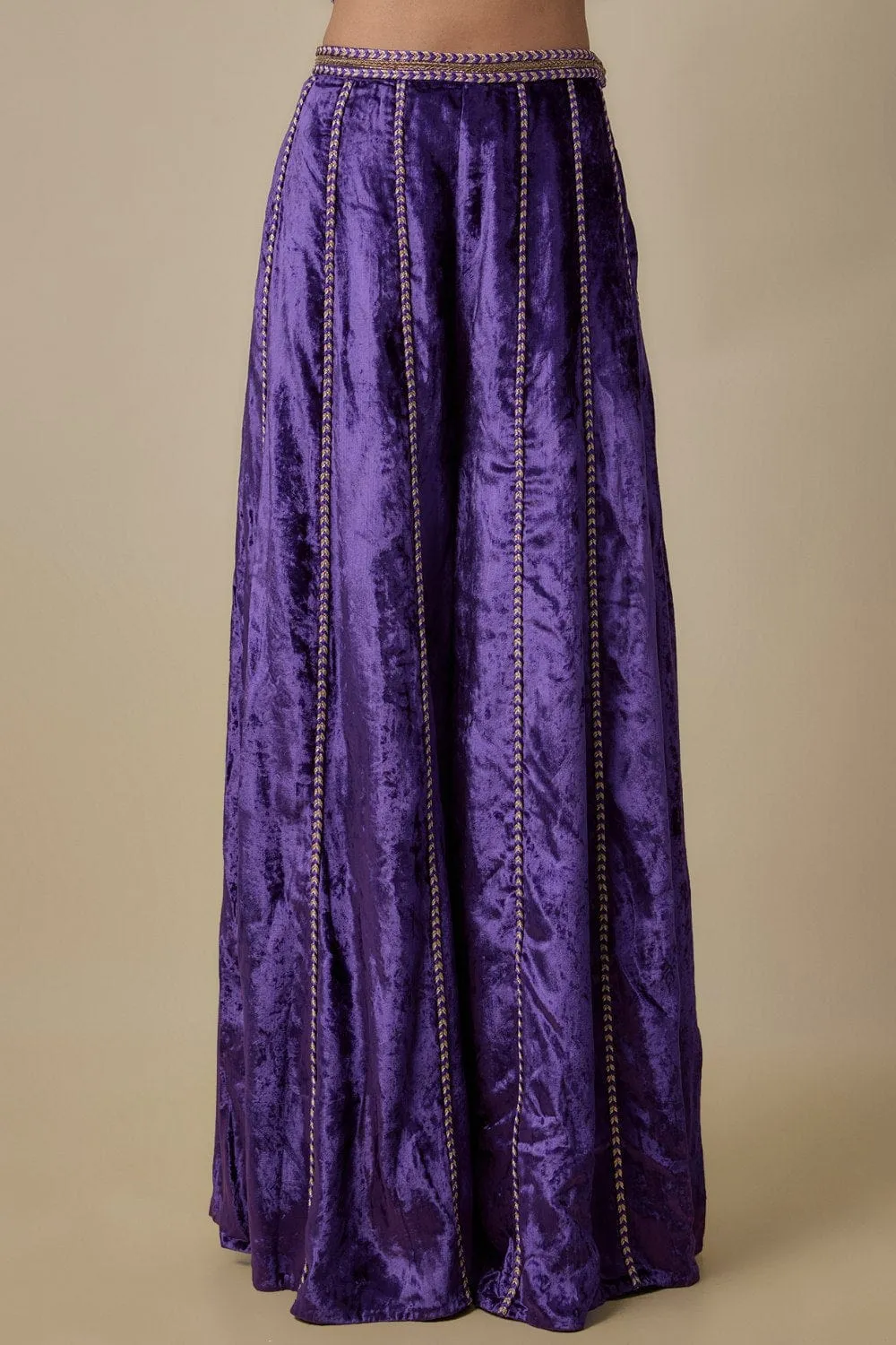Purple Embroidered Choli With Embroidered Sharara Pant