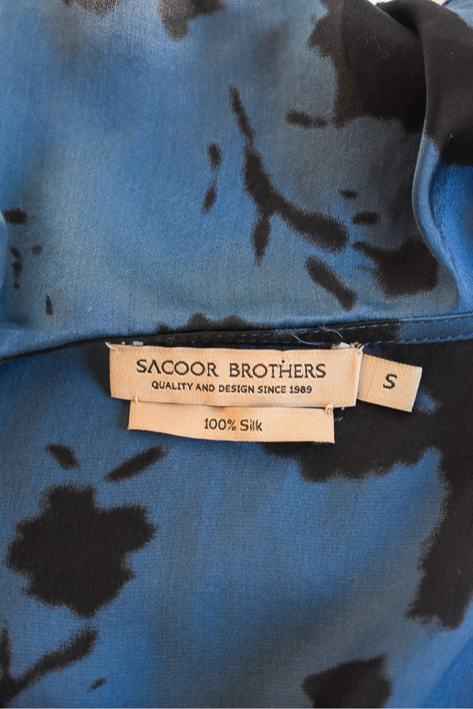 Sacoor Brothers 100% silk wrap top, S