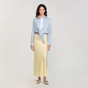 Skyn Long Satin-Effect Skirt Yellow