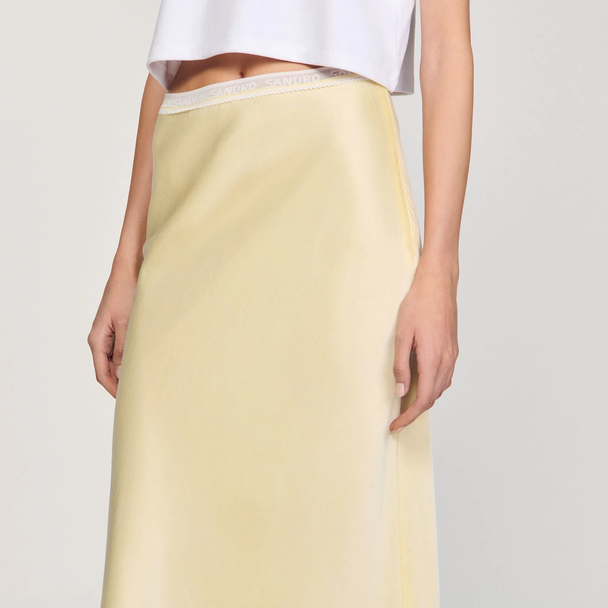 Skyn Long Satin-Effect Skirt Yellow