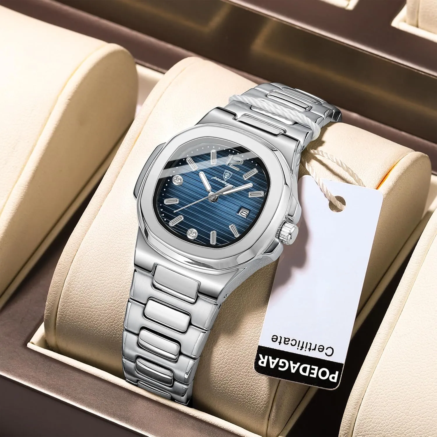 Watch for Women Business Dress Analog Quartz Two Tone Stainless Steel Waterproof Luminous Date Luxury Casual Wrist Watch