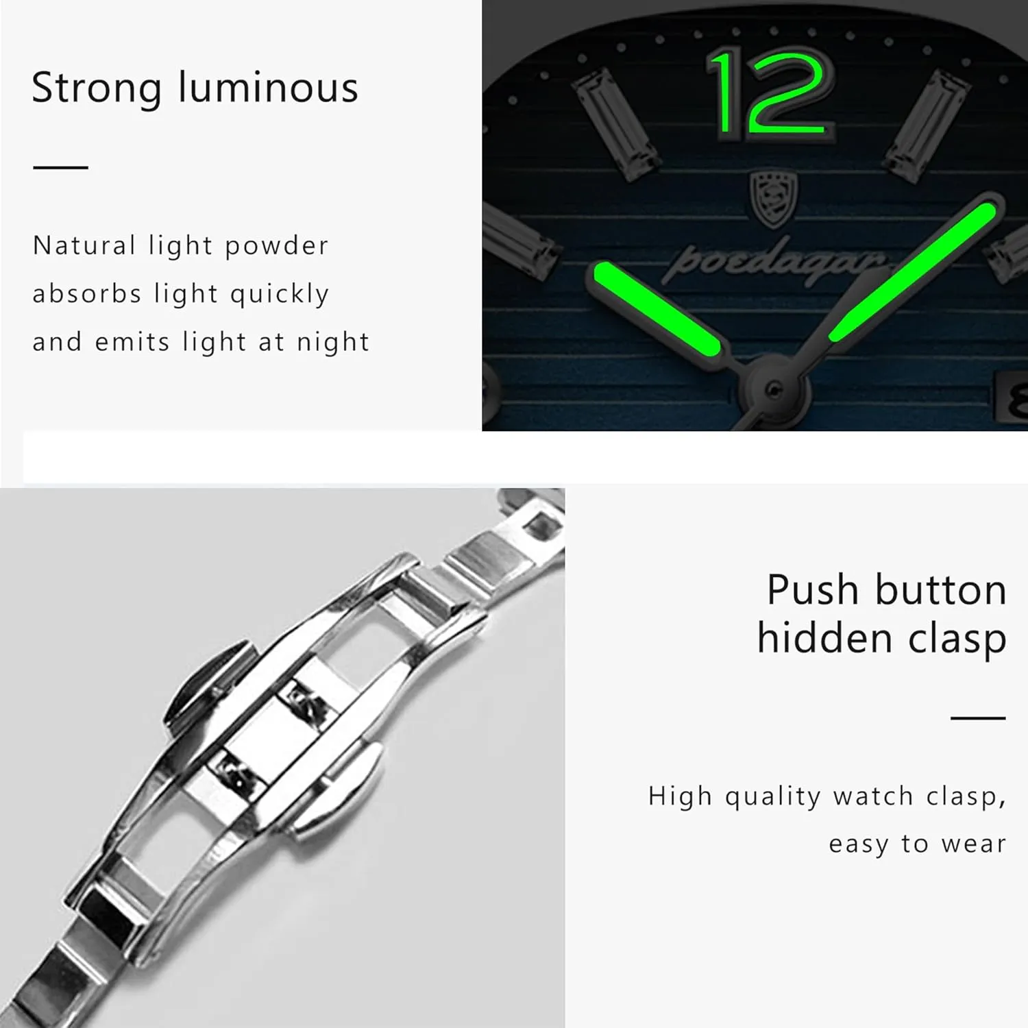 Watch for Women Business Dress Analog Quartz Two Tone Stainless Steel Waterproof Luminous Date Luxury Casual Wrist Watch