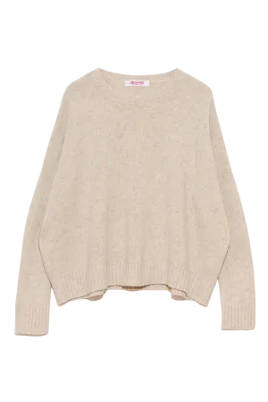 Wide Cashmere Pullover in Sweatshirt Grey