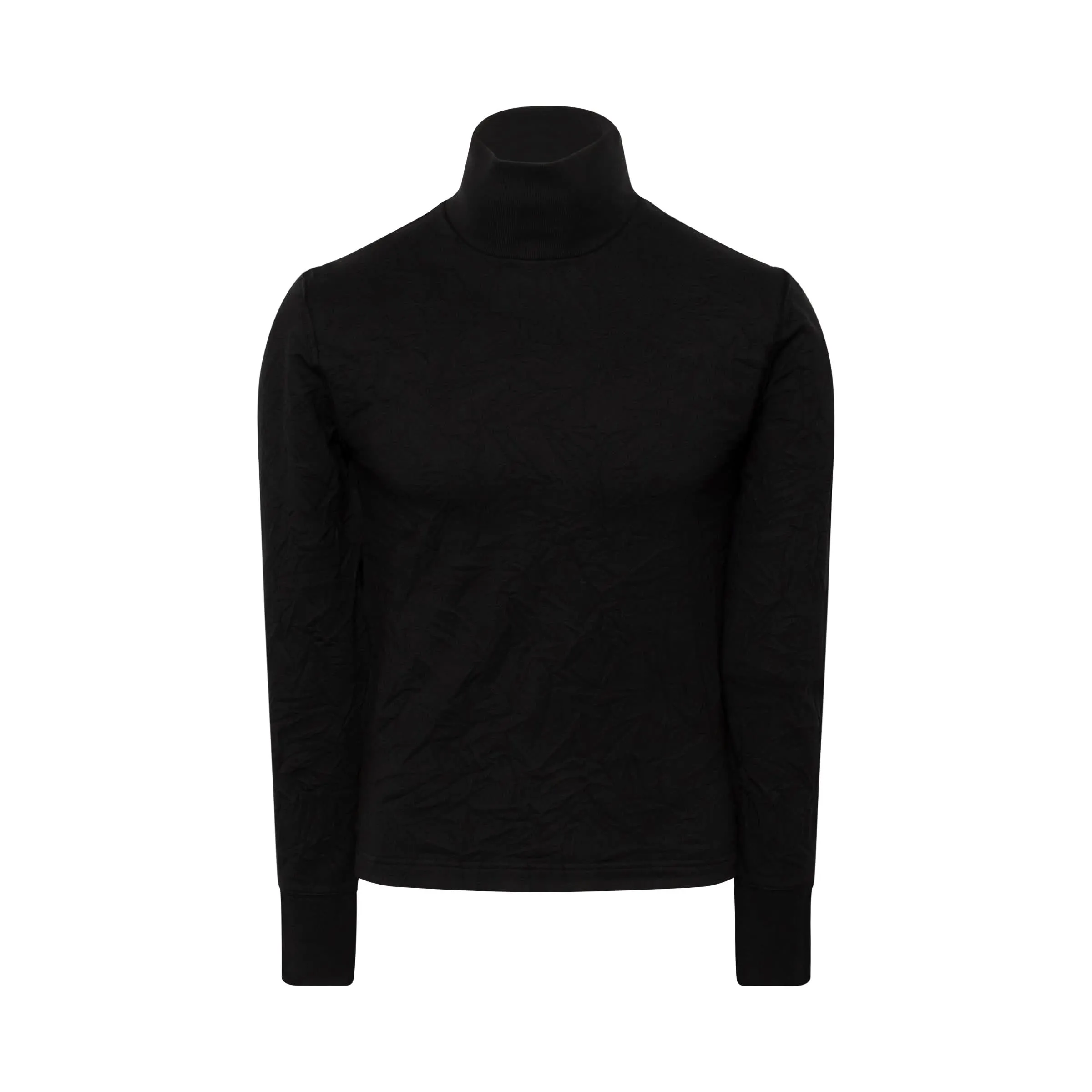 Wrinkled Turtleneck Sweater in Black